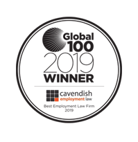 Global 100 2019 award logo Cavendish Employment Law Limited